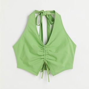 H&M Halter-neck Draped Drawstring Crop Top